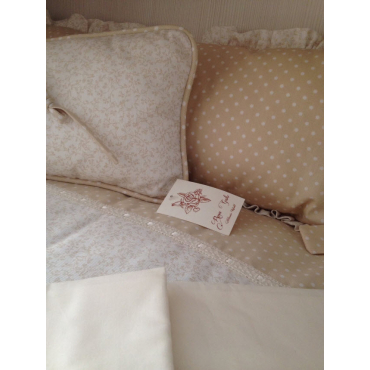 Conjunto cuna topitos beige