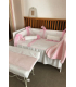 Conjunto cuna tul rosa + cambiador