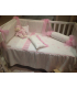 Conjunto cuna tul rosa + cambiador