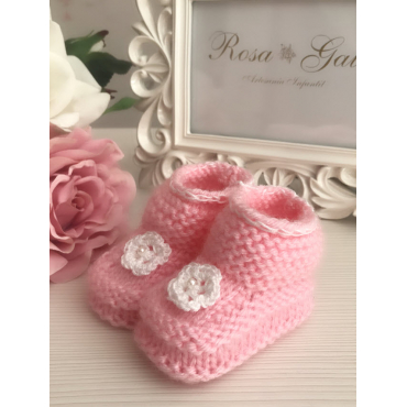 Patuco con flor Rosa