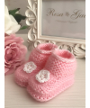 Patuco con flor Rosa