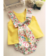 Camisa amarilla lazo espalda estampado
