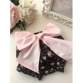 Braguita de flores con lazote XXL rosa