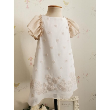 Vestido flores drapeadas