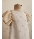 Vestido flores drapeadas