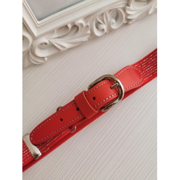 Cinturón hilo de plata ROJO