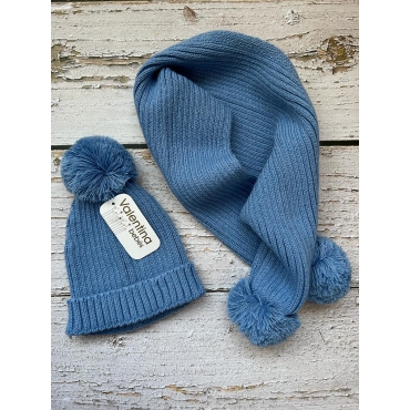 Conjunto gorro y bufanda AZUL