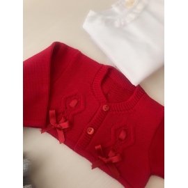 Chaqueta boletiro roja pasacintas lazos