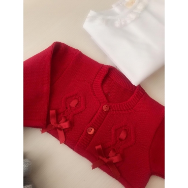 Chaqueta boletiro roja pasacintas lazos