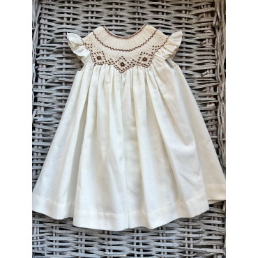 Faldón vestido bordado a mano - COLECCIÓN ARTESANAL