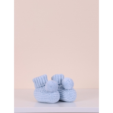 Patuco punto pompon AZUL